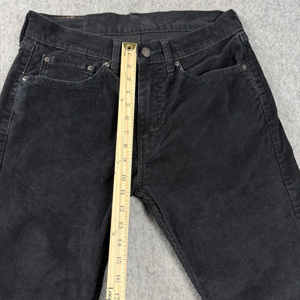 Levi's 505 Corduroy Pants‎ Mens 32x30 Black Straight Fit Casual Red Tab Stretch